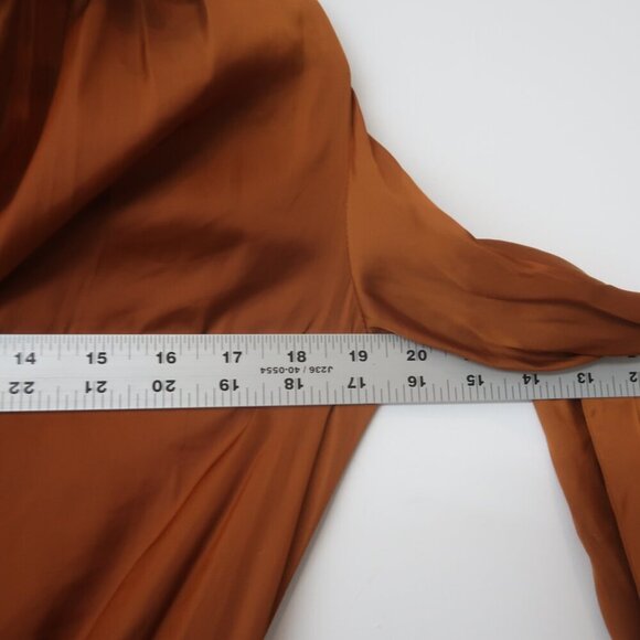 Brochu Walker Madsen Midi Shirt Dress Satin Turmeric Size XS - Picture 11 of 12
